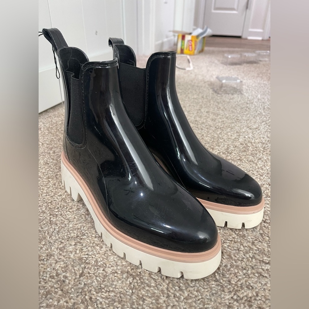 Dolce Vita Glossy Black Platform Boots